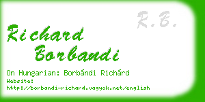 richard borbandi business card