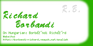 richard borbandi business card